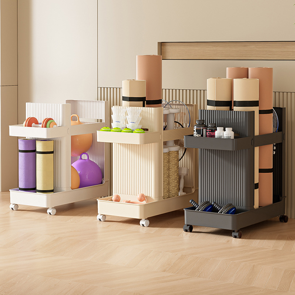 Sports Equipment Storage Rack - Tekerlekli Spor Salonu Ekipmanı Tutucu, Fitness